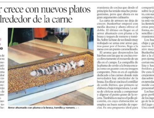 Bunkerbar crece con nuevos platos de brasa alrededor de la carne
